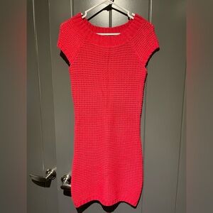 Vibrant Red/Pink Knit Women’s Dress
